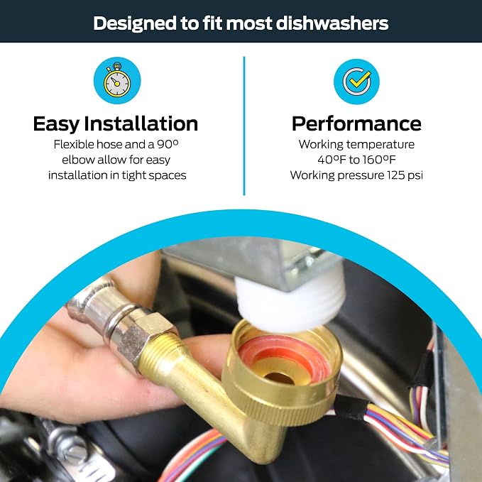 Eastman 6 Ft. Dishwasher Installation Kit, Braided Stainless Steel Supply Line - Image 4