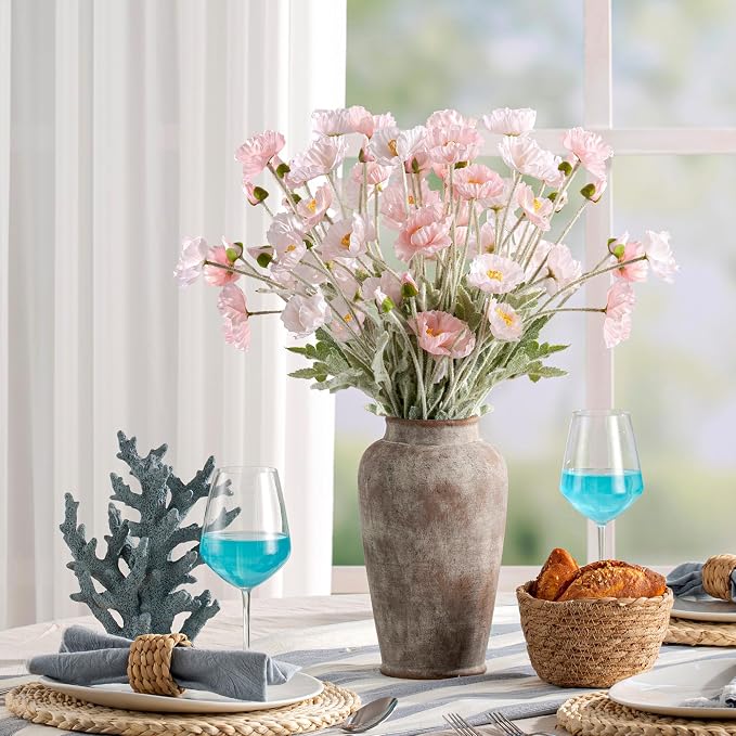 Ceramic Rustic Vase, Large Flower Vase Tall Farmhouse Decorative Vase Floral - Image 5