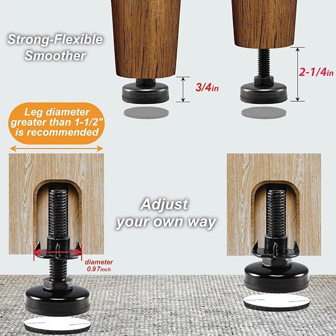 Furniture Leveling Feet Adjustable Heavy Duty Furniture Levelers - Image 3