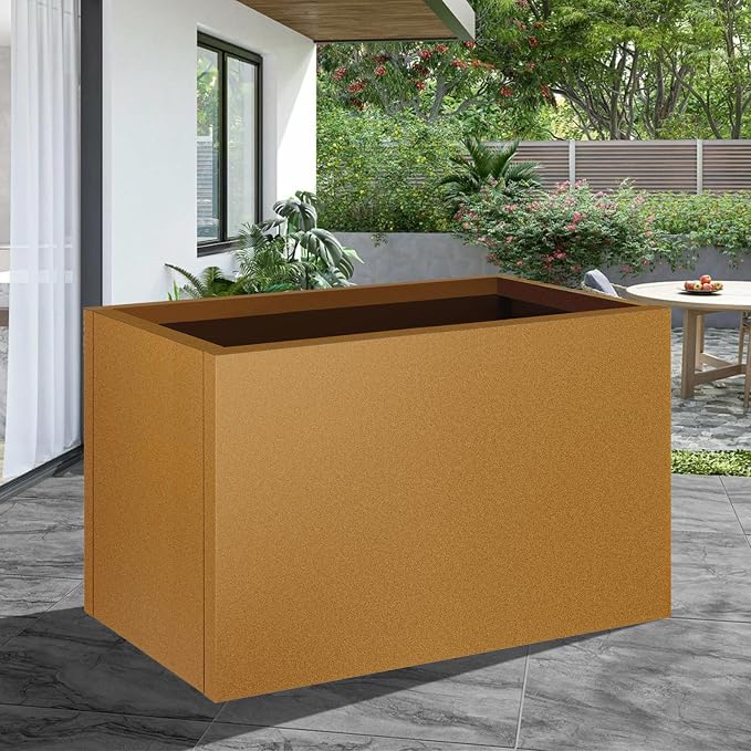 32"x16"x16" Corten Steel Planter Box, Large Steel Planter Box | Heavy-Duty Rust - Image 8