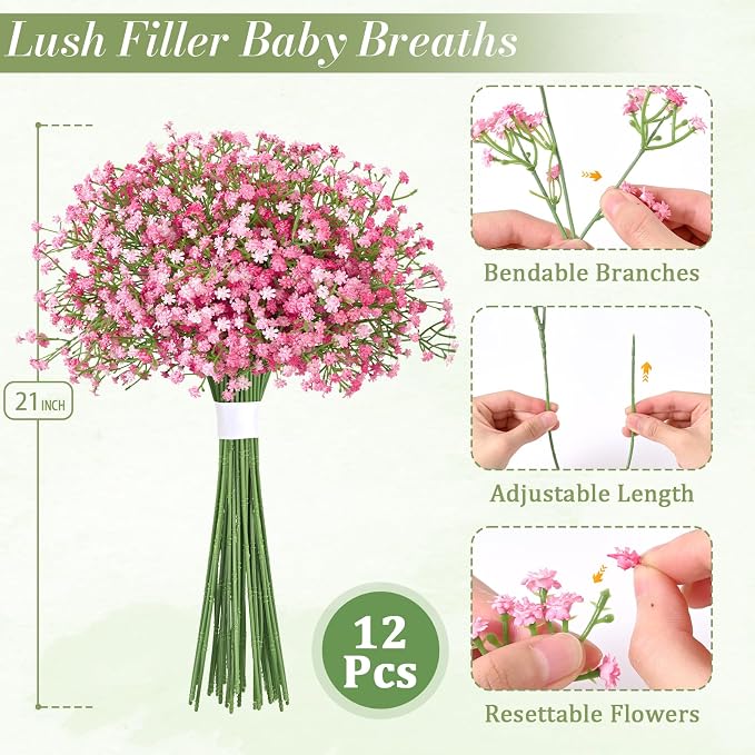 12Pcs Babys Breath Artificial Flowers - Image 9
