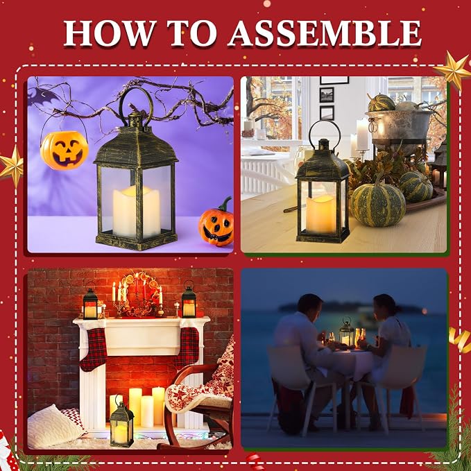 8 Pcs 10 inch Decorative Candle Lantern Bulk - Image 5