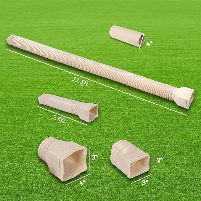 plusgutter 11.5ft Long Gutter Downspout Extensions Flexible, Down Spout Drain - Image 6