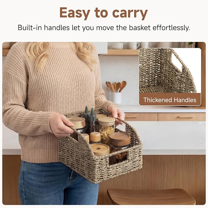 StorageWorks Seagrass Storage Baskets, Pantry Baskets, Pantry Organizers and - Image 3