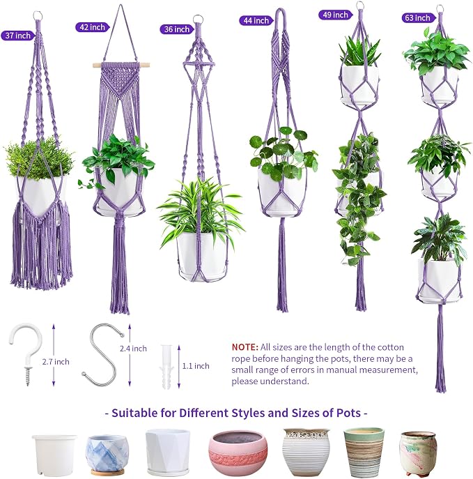 SFENNGPET Macrame Plant Hangers, handmade macromay plant hangers, indoor flower - Image 7