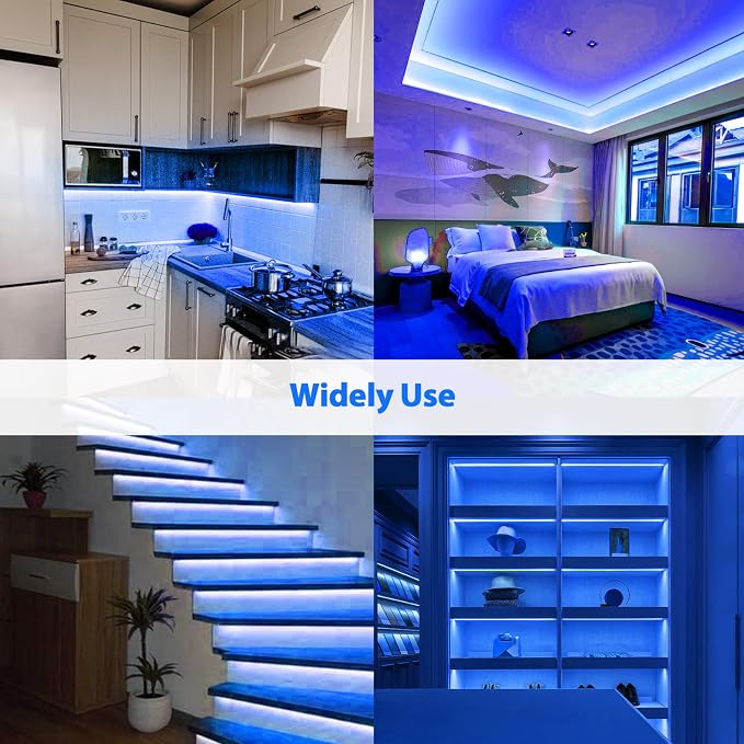 Lamomo LED Neon Lights, 16.4ft Blue LED Strip Light, 12V 0.39in/Cut Silicone - Image 5