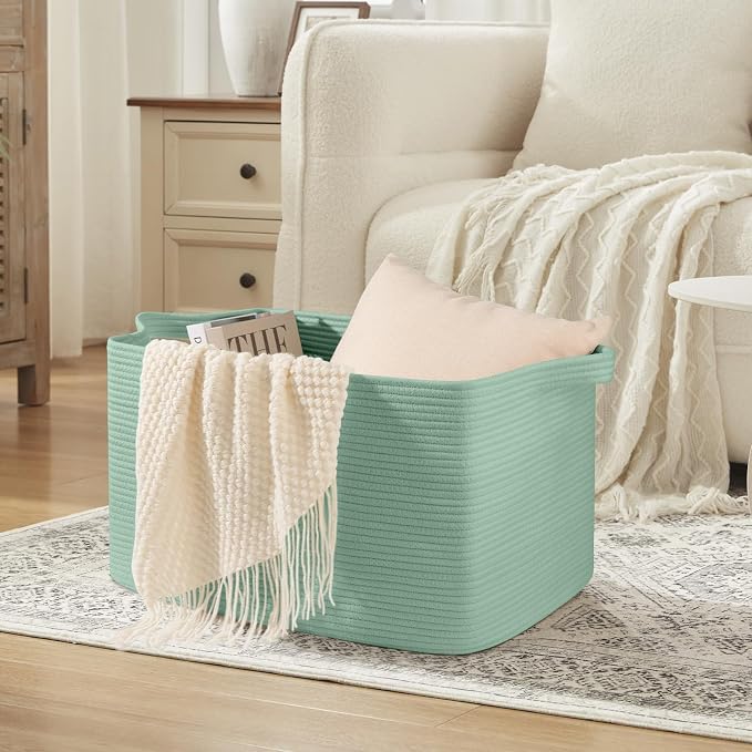 OIASKET 95L Extra Large Blanket Basket, Rectangle Nursery Blanket Storage - Image 3