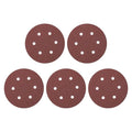 HARFINGTON 5 Pcs 6 Inch Sanding Discs 60 Grit Red Aluminum Oxide 6 Hole | Hook by HARFINGTON