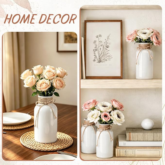 6 Pack Mason Jar Vases for Centerpieces, Wide Mouth Mason Jars - Image 7