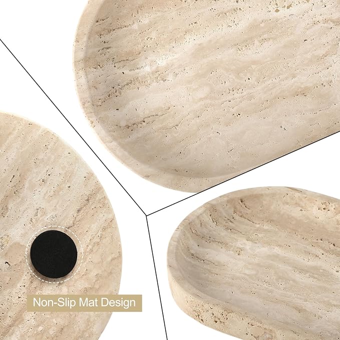 Natural Marble Tray for Bathroom Counter, Vanity Tray Stone Trays for Home - Image 4