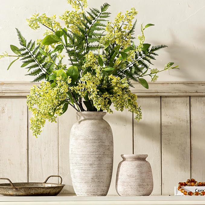 Ceramic Flower Vase, 12.5" Large Vases Home Decor Rustic Farmhouse Tall Pottery - Image 8