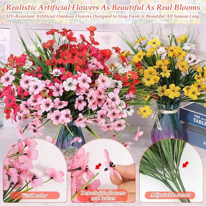 32 Bundles Artificial Spring Summer Flowers Bulk - Image 5