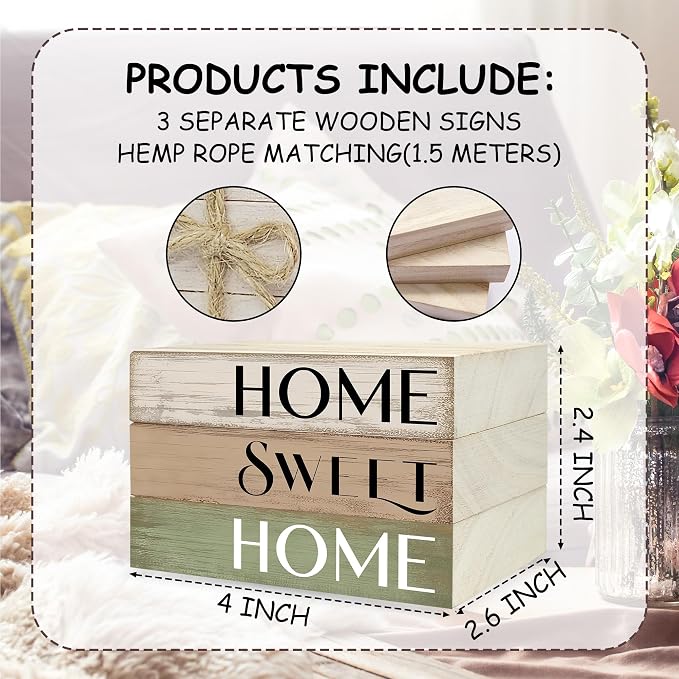 Mini Decorative Books For Home Decor, Small Wood Book Stack For Table Decor - Image 6