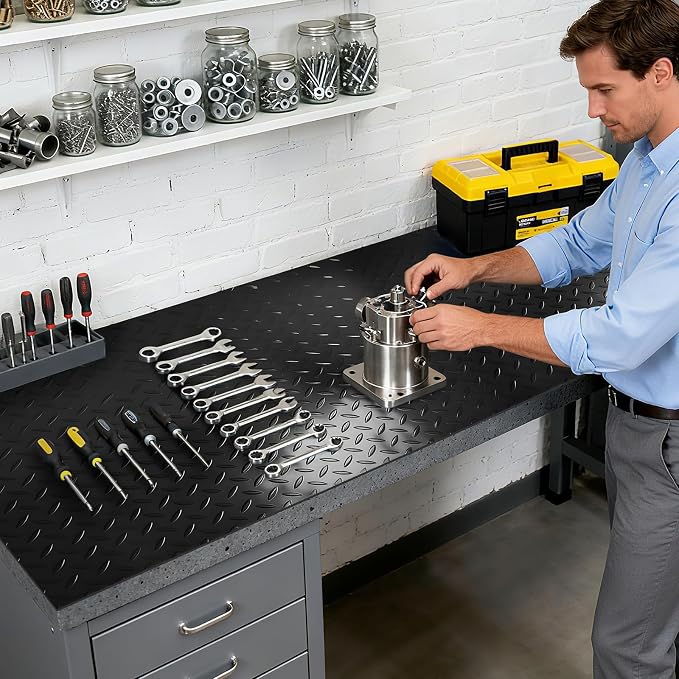 Workbench Mat 47.24"x23.62" Work Bench Pad, 2mm Non-Slip Steel Plate Tool - Image 4