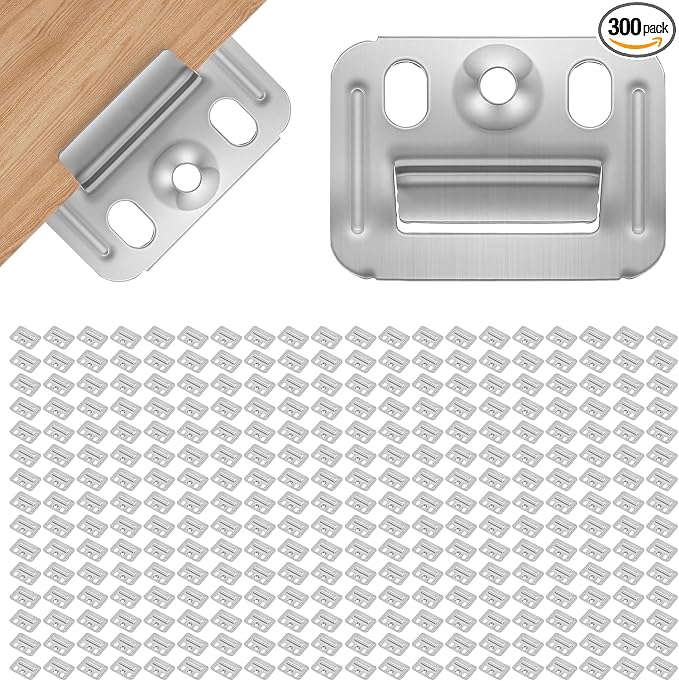 300 Pcs Buckle Stainless Steel Wall Mounting Clips, Interlocking Hanging by Unknown