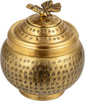 Creative Co-Op Round Hammered Metal Container by Unknown
