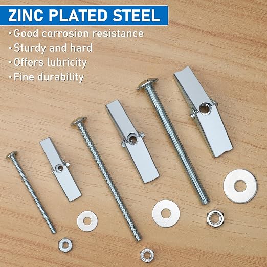 100 Pcs 3 Size Heavy Duty Metal Drywall Anchors Kit | 25 Sets Toggle Bolts and - Image 6