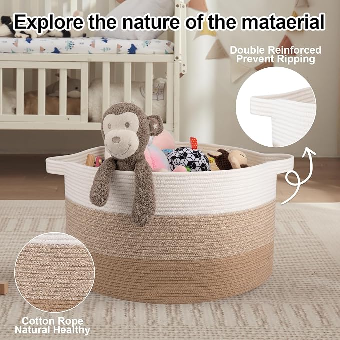 OIAHOMY 90L Extra Large Blanket Basket - Image 5