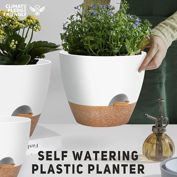 YNNICO 12" 10" 9" Large Self Watering Plant Pots, 3 Pack Flower Pots Planters - Image 5