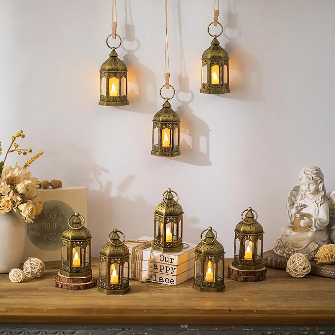 Hewory 10PCS Gold Mini Lanterns - Image 6