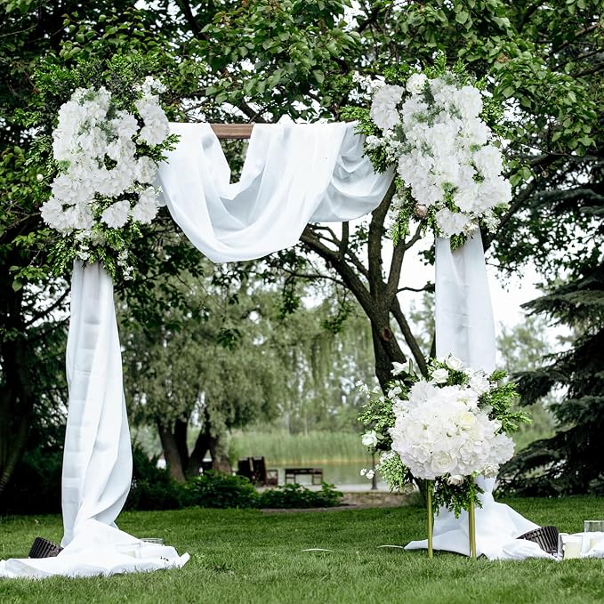 AVIVIHO 65pcs White Flowers Hydrangea Artificial Flowers Bulk Ivory White Fake - Image 8