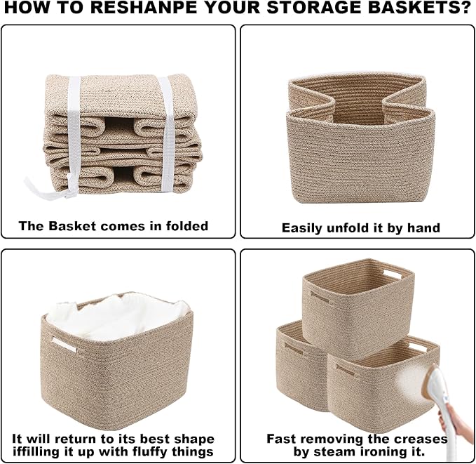 3 Pack Woven Baskets, Storage Baskets - Image 9