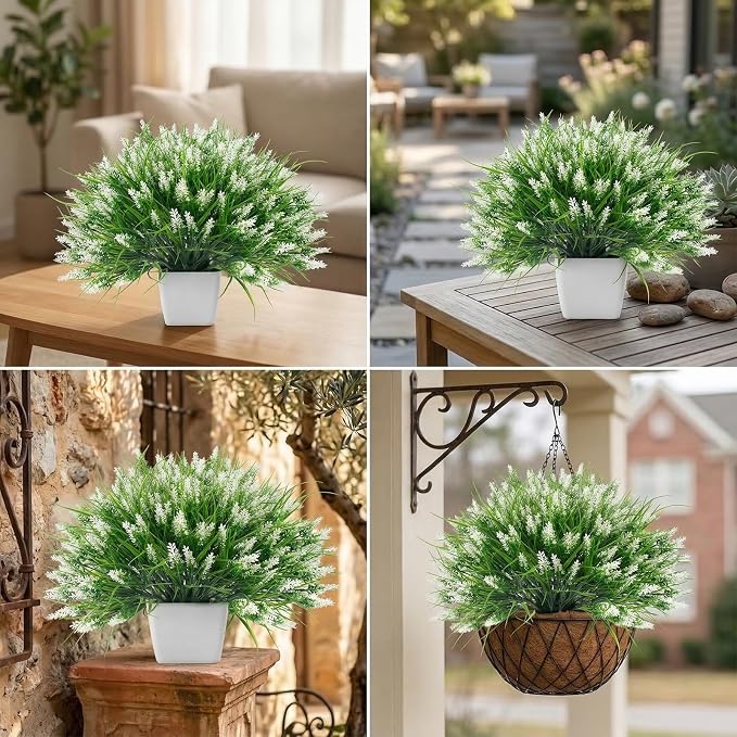 Rowfad 22 Pcs Artificial Outdoor Flowers Fake Outdoor Plants Monkey Grass - Image 7