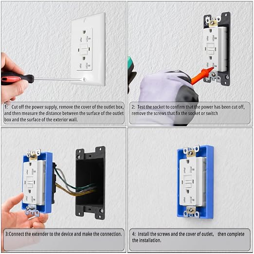 1/4" Single Gang Box Extender, 1 Pack | 1/4" single gang box extender; includes - Image 4