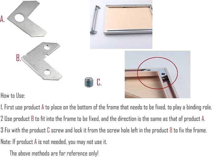 LBY 40pcs Picture Frame L Shape Angle Bracket Flat Plate Fastener, Metal - Image 3