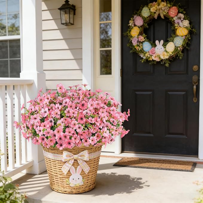 16PCS Artificial Pink Flowers for Outdoors, Fake Silk Pink Flowers | for - Image 6