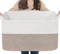 Goodpick 75L Extra Large Woven Blanket Basket, Toys & Clothes, Cotton Rope by Goodpick