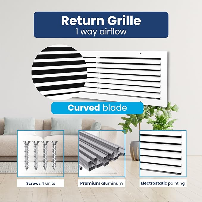 28x8 Aluminum Wall Ceiling Air Return Vent Cover HVAC Rustproof Grille - Image 4