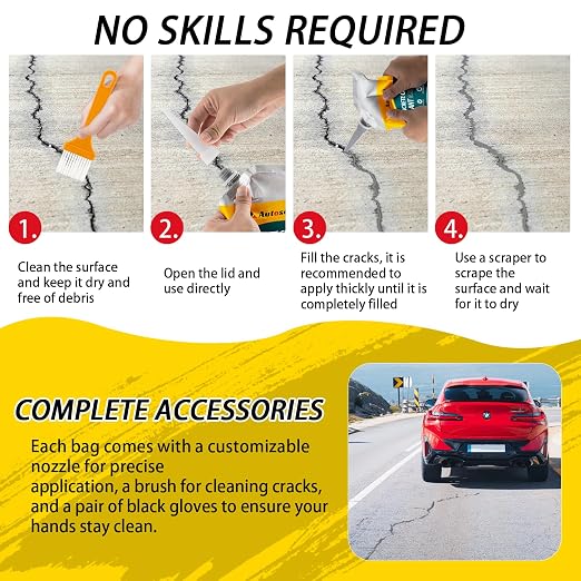 Concrete Crack Filler, Self-Leveling Cement Crack Filler, Fast-Drying - Image 5