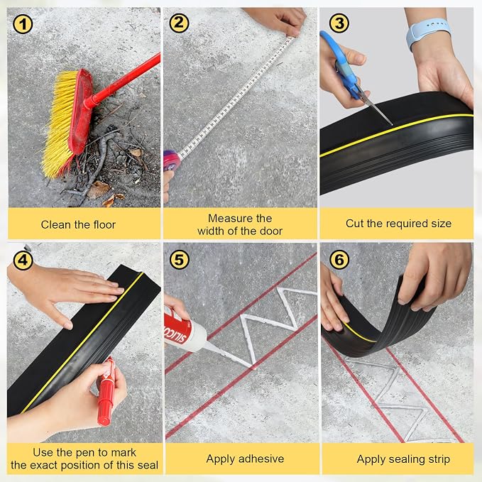 DGSL 20FT Garage Door Threshold Seal Strip, Waterproof Rubber | Universal - Image 7