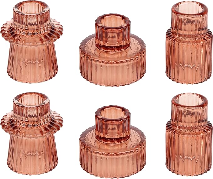 Vixdonos Glass Candlestick Holders Tealight Candle Holders by Vixdonos