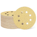 HARFINGTON 50Pcs 5Inch Sanding Discs 80Grit Yellow Aluminum Oxide 8 Hole | Hook by HARFINGTON