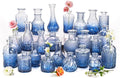 Clear Gradient Blue Glass Bud Vase Set of 24 Pcs, Small Bud Vases in Bulk by JXINDUJU