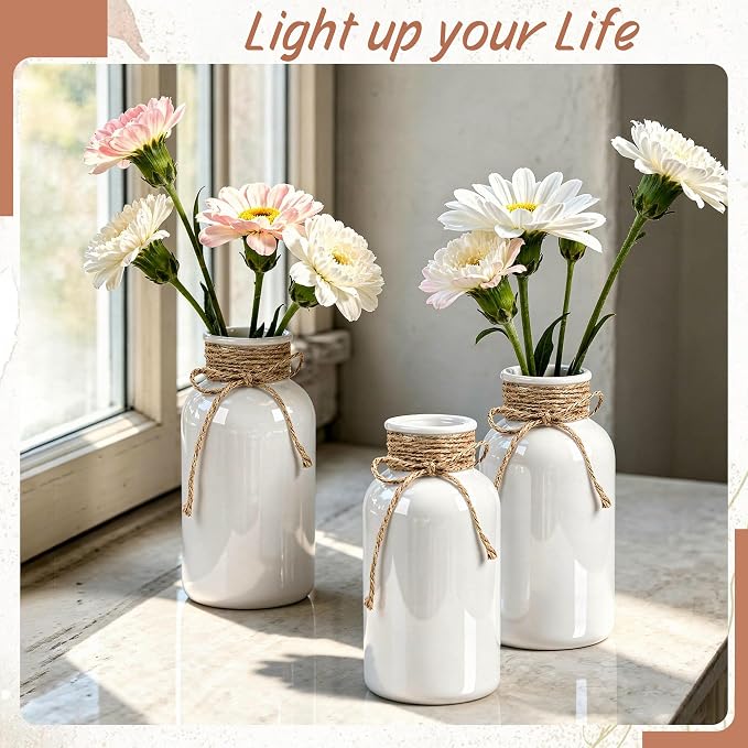 12 Pack Mason Jar Vases for Centerpieces, Wide Mouth Mason Jars - Image 3