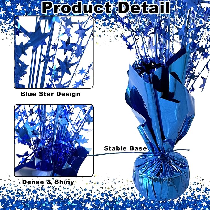 12 Pcs Metallic Foil Spray Centerpiece Party Star Table Decoration Brust - Image 7