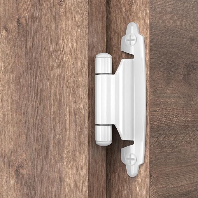 3/8 Inch Inset Cabinet Hinges, 10 Pairs Self Closing Flush Face Mount Hinges - Image 2