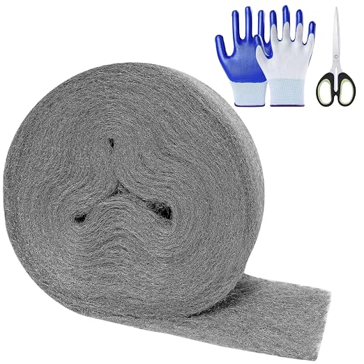 Steel Wool Mice Control, #0 Fine Steel Wool 65Ft, Mouse Hole Filler DIY Kit by Lipulacer