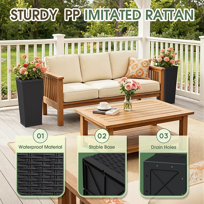 24 Inch Tall Plastic Planters - Image 5