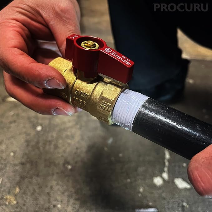 PROCURU 1-Inch FIP Straight Gas Ball Valve, Rust Resistant Brass, Quarter-Turn - Image 2