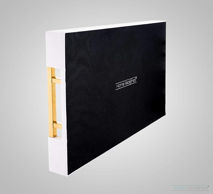 Home Redefined Modern Elegant 17.5"x12" Rectangle Glossy Faux Leather Shagreen - Image 5