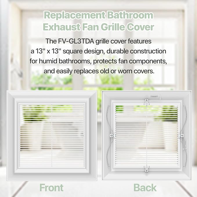13" x 13" Replacement Vent Fan Grille Cover - Image 6