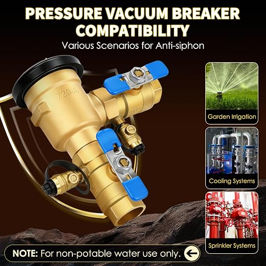 【UPC® Certified】1" Pressure Vacuum Breaker Assembly, Metal Top Cover, Thickened - Image 5