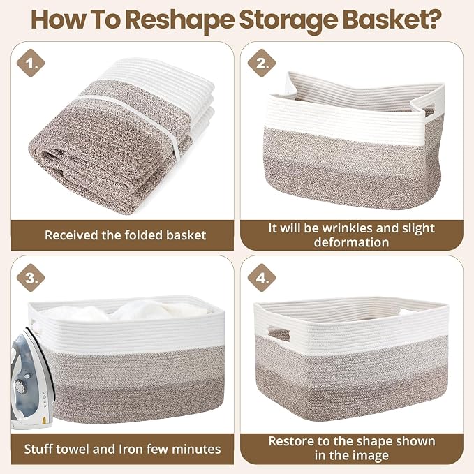 Optish 75L Large Woven Blanket Basket, Storage Basket - Image 8