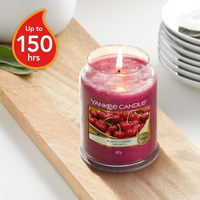 Yankee Candle Black Cherry Scented Classic 22oz Large Jar Single Wick Candle - Image 3