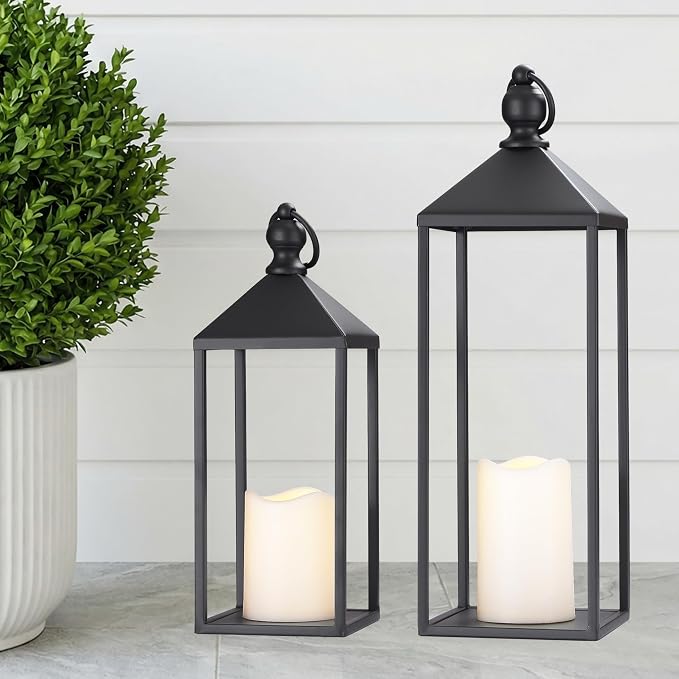 Perfnique Decorative Lanterns for Indoor & Outdoor, Farmhouse Modern Decor for - Image 2