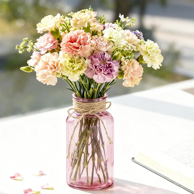 3 Pack Mason Jar Vases for Centerpieces, Wide Mouth Mason Jars - Image 3